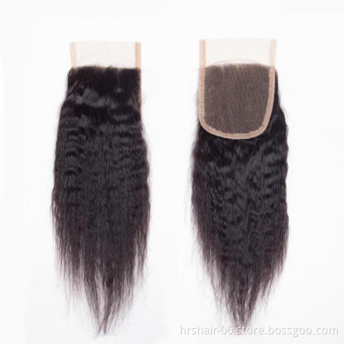 Natural virgin wholesale brazilian 10a grade human hair weave bundles with kinky straight closure